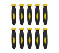 babominimer 10 asas de goma de 1.96 pulgadas con agujero de 3 mm de diámetro, accesorios de repuesto de agarre suave negro y amarillo para pequeñas herramientas de mano en carpintería