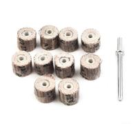 babominimer 10 piezas + 1 kit de lijado de rueda de solapa con mandril, discos de papel de lija abrasivo de grano 80-600 para herramientas giratorias y prensa de taladro, calibre de 10 mm de diámetro