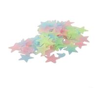 babominimer 100 pegatinas de pared de estrellas que brillan en la oscuridad para dormitorios - Calcomanías de luz nocturna, 3 cm de plástico luminoso, decoración de habitación, material seguro