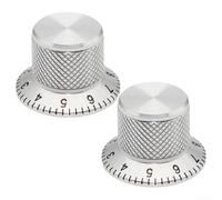 babominimer 2 potenciómetros de aluminio con construcción de núcleo sólido, agujero de 6 mm para una fijación segura, para ajuste de volumen y tono en guitarras eléctricas (plateado)