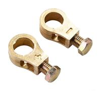 babominimer Abrazadera de terminal de batería de cobre puro para coche, tornillo de acero inoxidable de 10 mm, conector de poste positivo y negativo para cables de batería automotriz, conducción de