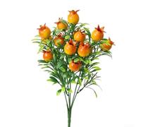 babominimer Adorno artificial naranja de la fortuna para decoración del hogar, rama simulada de 7 tenedores con 14 frutas de espuma, tallos de hierba de plástico, 32 cm de alto, para vivir (granadas)