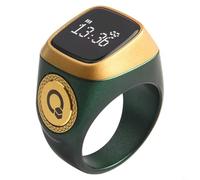 babominimer Anillo digital inteligente IQibla impermeable con vibración en conteos específicos, conectividad y pantalla adaptado para seguimiento de oración musulmana (22 mm, verde)