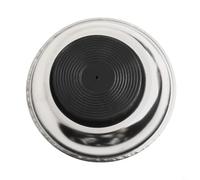 babominimer Bandeja magnética redonda de acero inoxidable para herramientas de garaje, tamaños de 7.6 cm/10.2 cm/15.2 cm con imán de base fuerte y protección contra arañazos de PVC, diseño circular