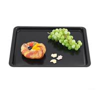 babominimer Bandeja rectangular de acero sin carbono de 14 pulgadas para pan, pasteles y galletas, con revestimiento de grado alimenticio, resistente a los arañazos y fácil de limpiar (negro)