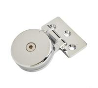 babominimer Bisagra de cristal sin marco de aleación de zinc de 180° para paneles de vidrio de 5 a 12 mm, soporte de fijación de pared cromado y estante para fregadero o bandeja