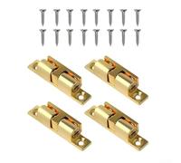 babominimer Bisagras de aleación de zinc para puerta de armario, paquete de 4 - Tope de golpe de cierre suave resistente para cocina, baño y gabinetes de almacenamiento, acabado plateado/dorado