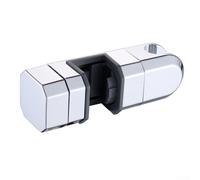 babominimer Cabezal de ducha cromado de 15 mm y 30 mm, compatible con 360° para rotación con formato antideslizante, soporte ajustable, rieles deslizantes de ducha y postes cuadrados (plateado)