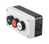 babominimer Caja de control de botón de parada impermeable IP65 de 22 mm para estación de conmutación de máquina CNC, carcasa ABS blanca 1/2/3 botón industrial (3)
