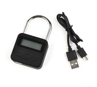 babominimer Candado temporizador electrónico de metal con pantalla LCD retroiluminada, cuerpo de aleación de zinc a prueba de salpicaduras, recargable por USB, cuenta regresiva automática de hasta 99