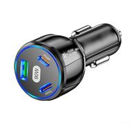 babominimer Cargador de coche de 90 W, adaptador de carga rápida con puertos USB-C y USB-A, PD 30 W QC 3.0 para Huawei, compatible con vehículos de 12 V-32 V, negro (negro)