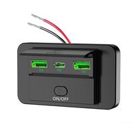 babominimer Cargador de coche USB dual con puertos de carga rápida .0 y PD3.0, adaptador de corriente impermeable de 12 V-24 V para teléfonos, tabletas y RV, remolque o caravana (luz verde)