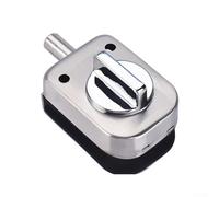 babominimer Cerradura de puerta de vidrio de acero inoxidable con un solo perno para puertas correderas o batientes sin marco de 8-12 mm, instalación sin perforación, color plateado