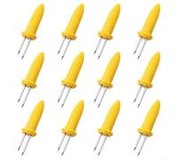 babominimer Corn on The Cob - Juego de soportes para mazorcas con asas resistentes al calor y puntas de acero inoxidable, pinchos compatibles con barbacoas, parrillas, picnics, camping y fiestas al