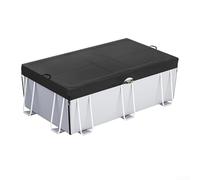babominimer Cubierta de piscina de tela Oxford resistente, protector rectangular con cordón de retención de calor, cubierta de piscina para verano e invierno, negro (6 x 12 pies)
