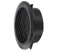 babominimer Cubierta de rejilla de ventilación redonda de ABS negra con rejilla de flujo de aire ajustable, salida de sistema de aire fresco para montaje en pared y techo (negro) (200 mm)