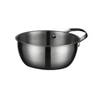 babominimer Cuencos de acero inoxidable con mango y diseño graduado, cuencos de anidación compatibles con cocina de inducción para hornear, ensalada y preparación de alimentos, alambre elegante (20 cm