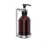 babominimer Dispensador de champú montado en la pared de 300 ml, botella de acondicionador recargable con bomba, acero inoxidable y soporte de gel de ducha ABS para baño, plateado (botella de