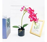 babominimer Dremisland - Orquídea artificial bonsái en maceta para decoración del hogar, oficina, sala de estar, cocina, 13.7 pulgadas de altura, material de seda (rosa oscuro)