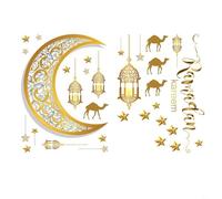 babominimer Eid Mubarak Calcomanías de pared - Decoración de Ramadán con diseño de estrellas y luna, pegatinas de vinilo de PVC para el hogar, sala de estar, mezquita o decoración de fiesta, (6#)