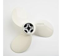 babominimer Hélice fueraborda de aleación de aluminio 7.25 x 5-A para motor de barco marino de 2 HP, se adapta a eje de 10 mm, hélice blanca de 3 cuchillas compatible con motores fueraborda pequeños