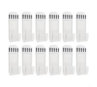 babominimer Juego de 12 soportes de pared para discos de vinilo acrílicos, soportes autoadhesivos para álbumes y CD, soporte vertical transparente y negro para ahorro de espacio (transparente)