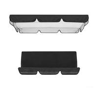 babominimer Juego de toldo para columpio de exterior con 3 fundas de cojín de asiento de repuesto resistente a la intemperie 210D tela Oxford material de jardín patio muebles funda protectora (negro