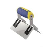 babominimer Mano de hormigón de acero inoxidable para bordeadora para herramientas ranuradoras, 0.3 mm de grosor con extremos curvados y radiada para borde, mango ergonómico para acabado de cemento de