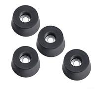 babominimer Paquete de 4 patas de goma para equipos de audio y soportes de audio Pro, 19 mm de alto, 33 mm de diámetro, almohadillas cónicas antideslizantes con arandela de acero, color negro