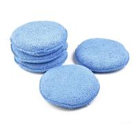 babominimer Paquete de 5 almohadillas aplicadoras de cera de coche de microfibra, esponjas de pulido de 5 pulgadas con bolsillo para encerar y detallar, reutilizables y lavables a máquina, compatibles