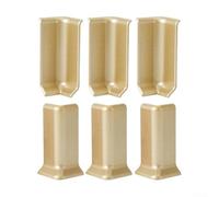 babominimer Paquete de 6 conectores de esquina para zócalos de 8 cm de altura, 3 esquinas interiores y 3 exteriores, material ABS, blanco, gris (M para oro champán)