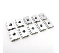 babominimer Para M6 M8 T-Track Slider aleación de aluminio ranura tuerca banco de trabajo router mesa inglete pista (10 piezas M8 plateado)