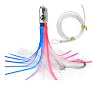 babominimer Para señuelo de arrastre suave de pulpo de 8.7 pulgadas con cordón de 1.7 m y gancho 8/0 para pesca en el mar de pez espada, pez rey, salmón, mahi-mahi y atún (B 22 cm/85 g)
