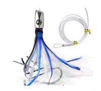 babominimer Para señuelo de arrastre suave de pulpo de 8.7 pulgadas con cordón de 1.7 m y gancho 8/0 para pesca en el mar de pez espada, pez rey, salmón, mahi-mahi y atún (D 22 cm/85 g)