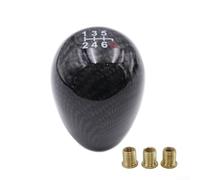 babominimer Pomo de cambio manual de fibra de carbono 5 6 velocidades con tres adaptadores, opciones esféricas ovaladas base de aluminio, para coche de carreras, estilo interior ligero (6 velocidades)