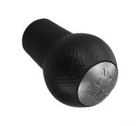 babominimer Pomo de palanca de cambios manual de 5 velocidades con funda de cuero, plástico ABS y base de metal, diseño a prueba de polvo, compatible con modelos Jazz 2009-2015 (cabeza)