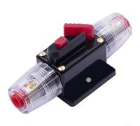 babominimer Portafusibles de audio de aleación para automóvil con interruptor, protector de circuito de reinicio automático, 100 mm de longitud, 13 mm de diámetro, rojo, para protección de fuente de