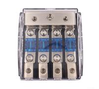 babominimer Portafusibles de cuchilla de 2/3/4 vías y bloque de distribución de energía para estéreo de audio de coche con entrada de calibre 0, 4 entradas de calibre y salidas de calibre 8 (4 vías)
