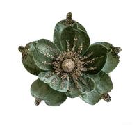 babominimer Púas de magnolia de Navidad artificiales para decoración de árboles, coronas y centros de mesa, decoración floral de tela festiva, 24 x 17 cm, (es verde)