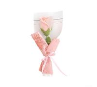 babominimer Ramo de rosas artificiales tejido a mano con material de hilo de algodón para colores rosa y rojo para un arreglo floral fácil de mantener, decoración del hogar (rosa)