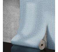 babominimer Rollo de lino, 50 cm x 10 m, impermeable, adhesivo de pared de espuma 3D para decoración del hogar, cocina y baño, color azul