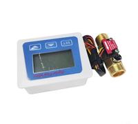babominimer Sensor digital LCD de flujo de agua con pantalla de temperatura, indicador de contador de caudalímetro de 1-25 l/min para sistemas de control industrial, rosca G1/2