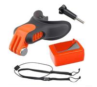 babominimer Soporte de videografía de surf para cámara HERO11/10/9/8/7/6/5/4/3/2, accesorios de silicona con cuerda flotante, negro y naranja (juego de 4 piezas)