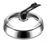 babominimer Tapa de acero inoxidable 304 con vidrio templado, cubierta de pie para woks, vaporeras y ollas, mango resistente al calor para cocinar en casa (34 cm)
