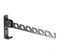 babominimer Tendedero plegable de pared para balcón y baño, barra telescópica de 34 cm, ahorro de espacio, con agujeros en forma, aluminio gris de grado aeroespacial