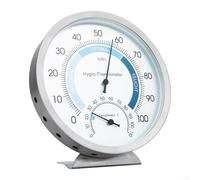 babominimer Termómetro e higrómetro de acero inoxidable para sauna interior, caja de fermentación, cocina, dormitorio, baño, montaje en pared o soporte de mesa, 0-110 °C