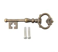 babominimer Tirador de puerta de cajón y armario con forma de llave vintage, aleación de zinc, bronce antiguo, para armarios de cocina, estanterías, cajones y decoración del hogar, (bronce)