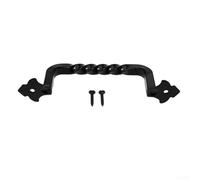 babominimer Tirador de puerta de granero vintage de acero al carbono sólido negro rústico hardware resistente para cobertizo de jardín de madera, cochera, pantalla corredera o puertas de valla