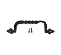 babominimer Tirador de puerta de granero vintage de acero al carbono sólido negro rústico hardware resistente para cobertizo de jardín de madera, cochera, pantalla corredera o puertas de valla