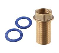 babominimer Tubo de extensión de latón con tornillo de pie fijo y conector de agua fría caliente, tuerca de reparación de grifo de fregadero de cocina de larga duración, resistente a la corrosión, 60